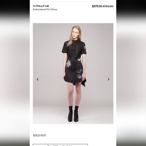 3.1 Philip Lim embroidered navy dress